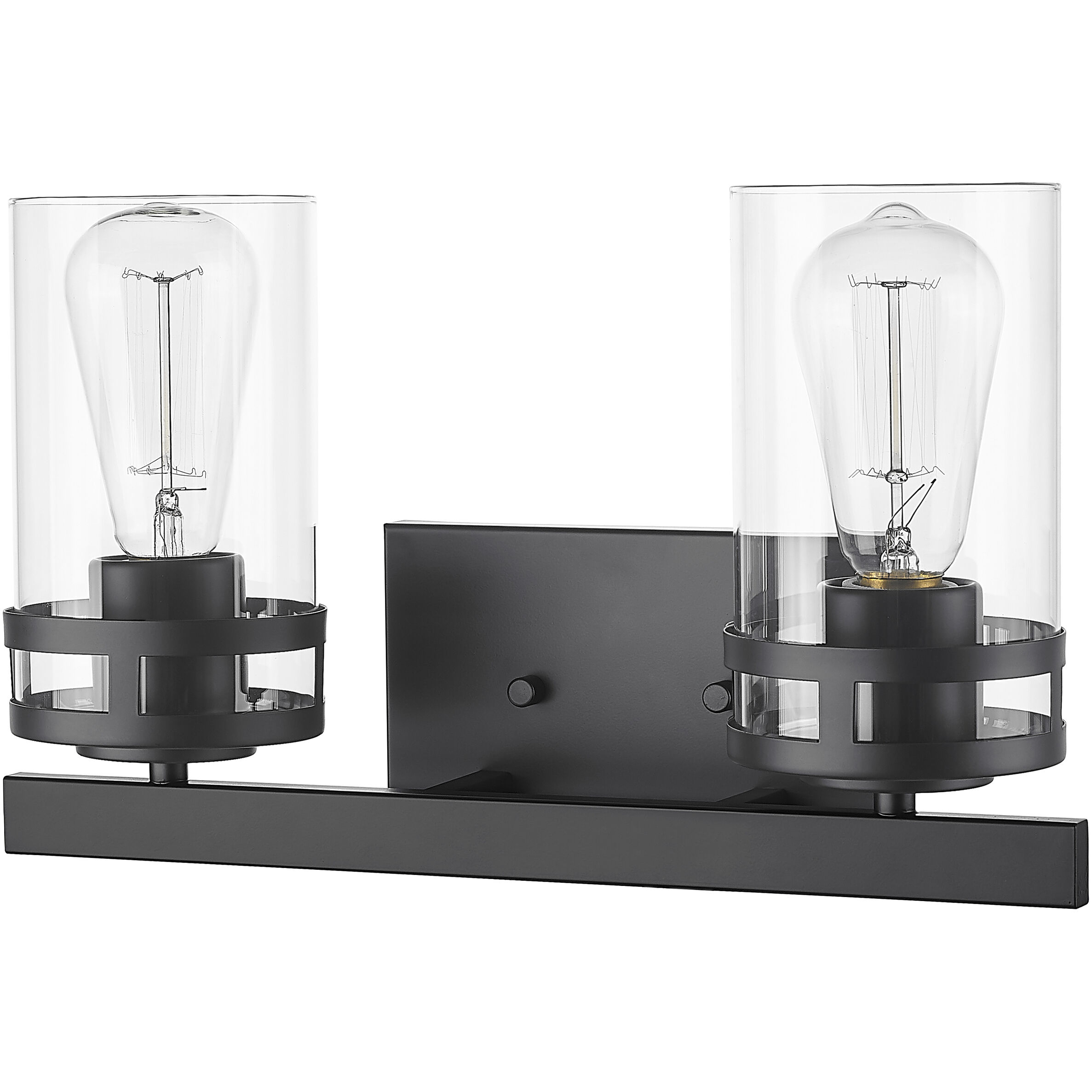 Lunden 2 Light 14.5 inch Matte Black Bathroom Vanity Light Wall Light